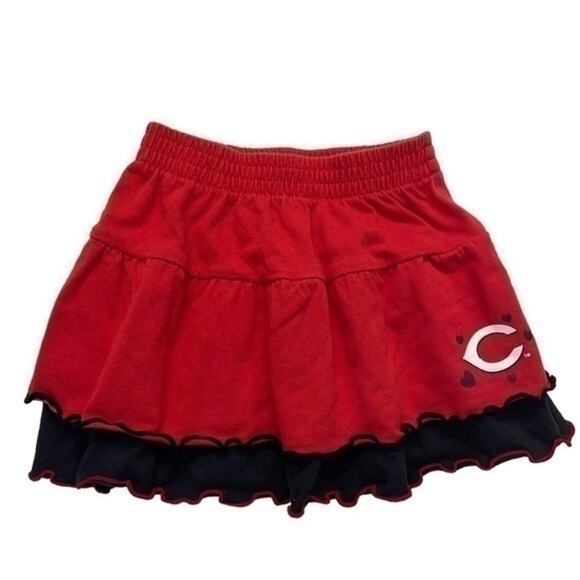 Cincinnati Reds Skirt Baseball Ruffle Tiered Size 12 Months red black - Picture 1 of 6
